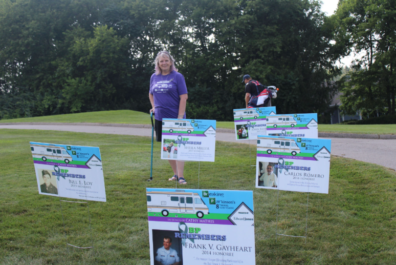 Memory wall for the 2021 honoree, Cathy Mathis