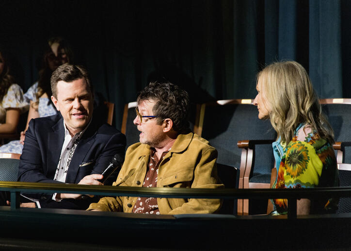 Willie Geist, Michael J. Fox and Debi Brooks give remarks.