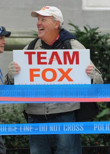 Bob holding a Team Fox sign