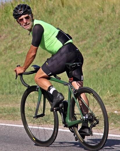 Alejandro Carcano biking. 