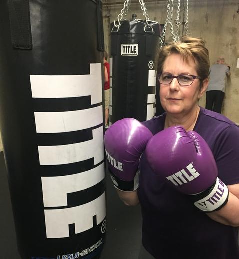 Mona Dewart at Rock Steady Boxing