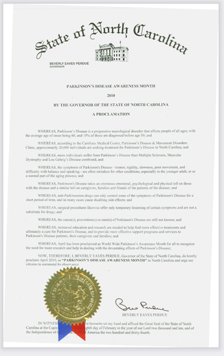 North Carolina Proclamation