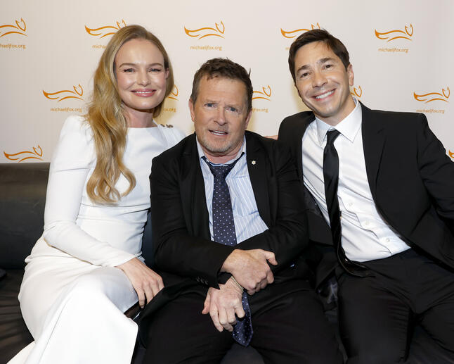 Michael J. Fox alongside Kate Bosworth and Justin Long. 