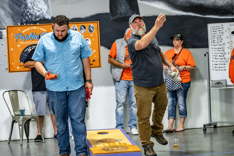 Playing cornhole at Parkinstock