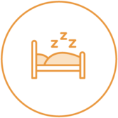 minimalist line drawing of a bed