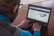 Man viewing the 2020 Census website.