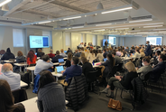 people sitting classroom style