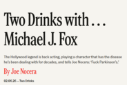 Article header in The Free Press, featuring Michael J. Fox.