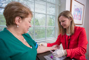 Taking someone's blood in clinic