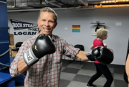 Kim Lundgreen in the boxing gym. 