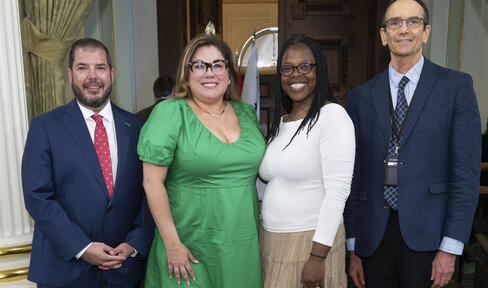 MJFF’s Director of State Government Relations, Julia Pitcher (second from left) meets with California officials.