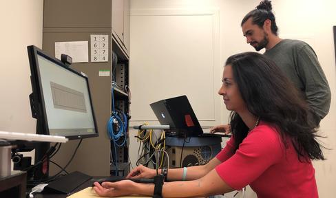 Brittany Meyer participating as a healthy control in a clinical trial.