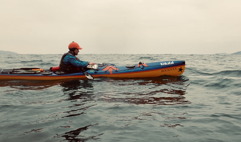 Charlie Daly in a kayak