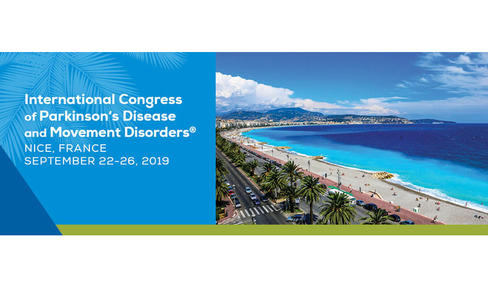 Banner for the 2019 International Congress of Parkinson's Disease and Movement Disorders.