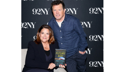Nelle Fortenberry and Michael J. Fox promote "Future Boy"