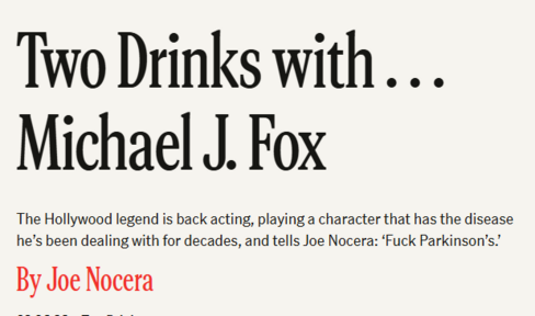 Article header in The Free Press, featuring Michael J. Fox.