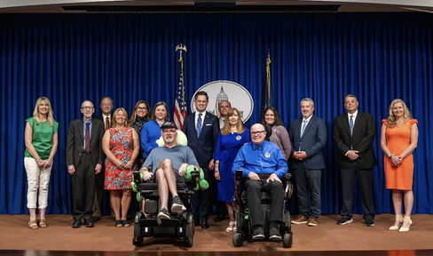 Advocates and legislators gather to announce a new effort to secure funding for neurodegenerative disease research.