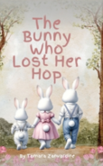 The cover of a children's book that shows the title and a family of bunnies. 