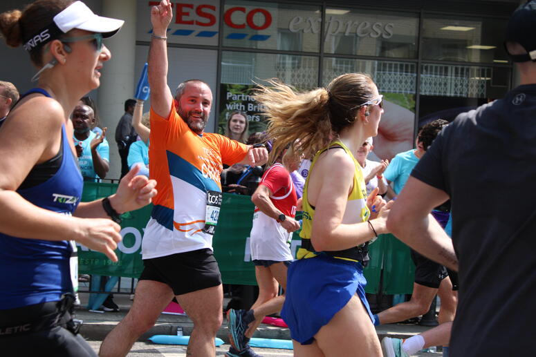 Chuck Kistler at the 2025 London Marathon.
