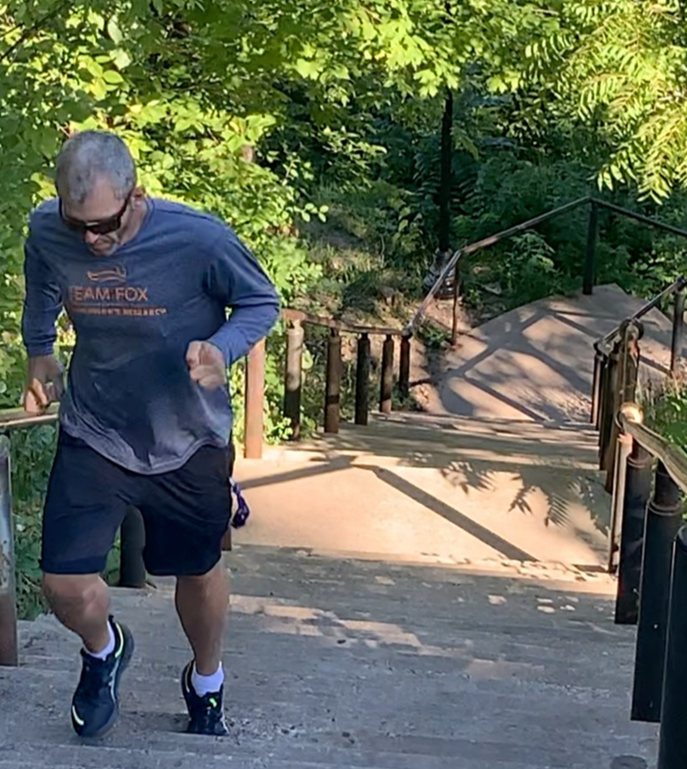 Jason training in Team Fox shirt