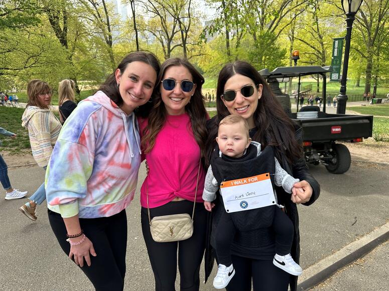Jessica with her friends at the Parkinson's Unity Walk.