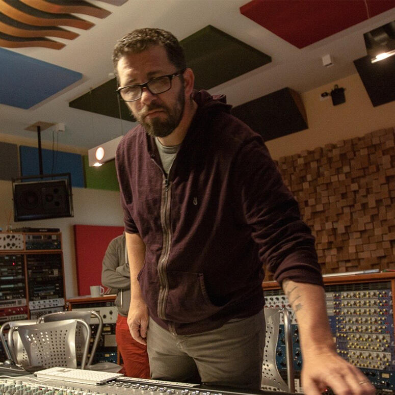 music producer Sebastian Krys in the studio