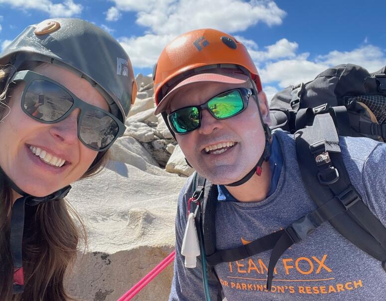 Just moments after arriving at the summit with Murray — grateful for this team by my side.