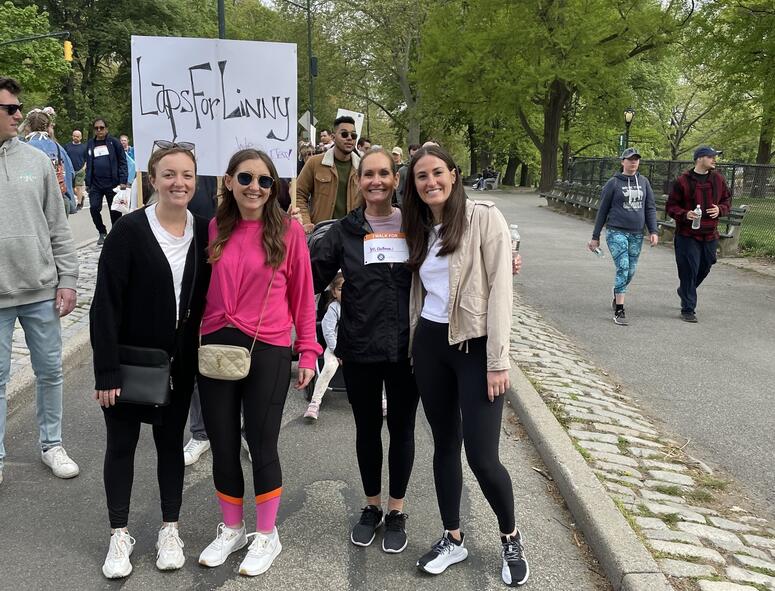 Jessica with her mother and friends at the Parkinson's Unity Walk.