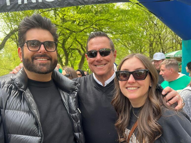 Jessica with her brother and father.