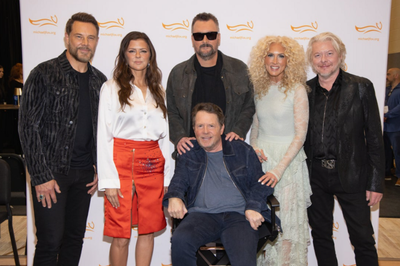 Michael J. Fox alongside 'Country Thing' headliners Eric Church and Little Big Town.