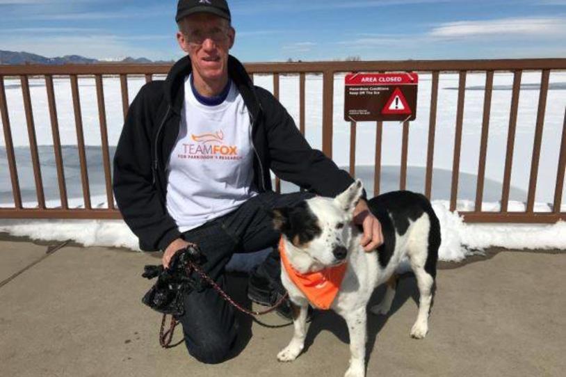 Team Fox Member John Gartling with his dog.