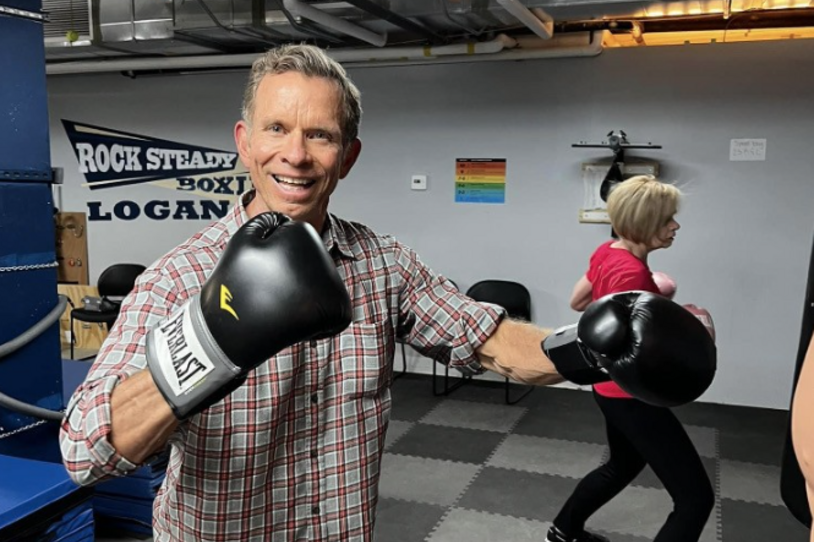 Kim Lundgreen in the boxing gym. 