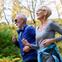 couple jogging in the forest